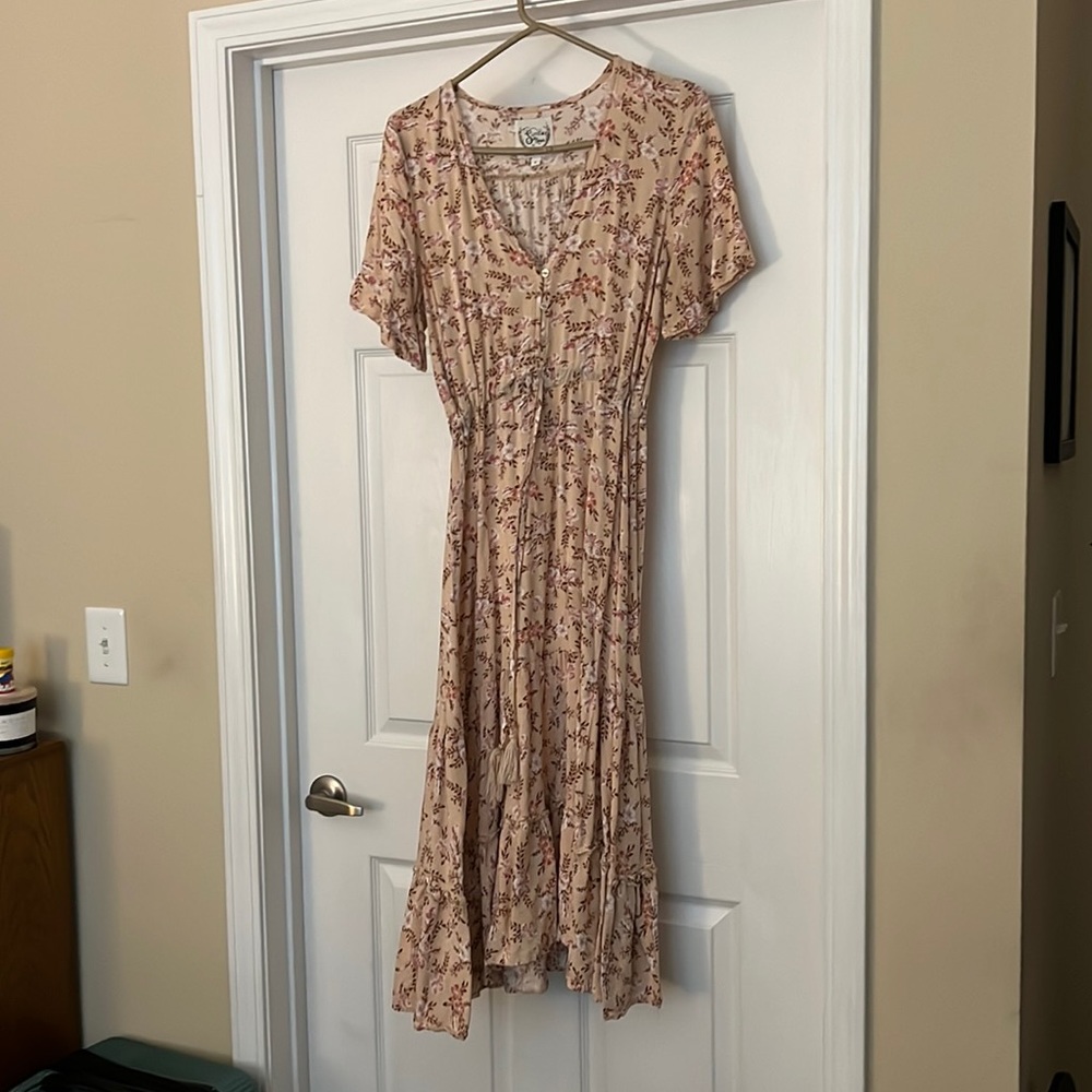 Sunday Mi Amor long dress, pink floral print